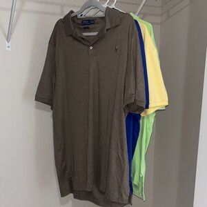 BUNDLE 4 Polo by Ralph Lauren Men's Classic BROWN 
,BLUE,GREEN,YELLOW Polo Shirt